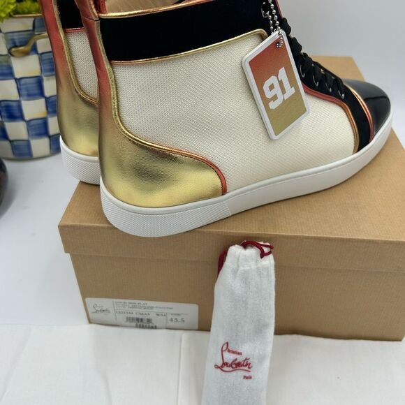 Men's Christian Louboutin SB 22 high top sneakers size 43.5 made in Italy - Picture 4 of 12